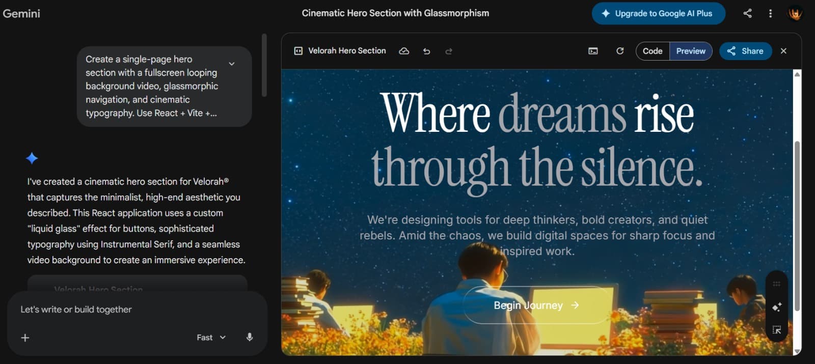 How to publish Gemini-generated HTML without coding